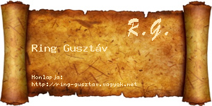 Ring Gusztáv névjegykártya